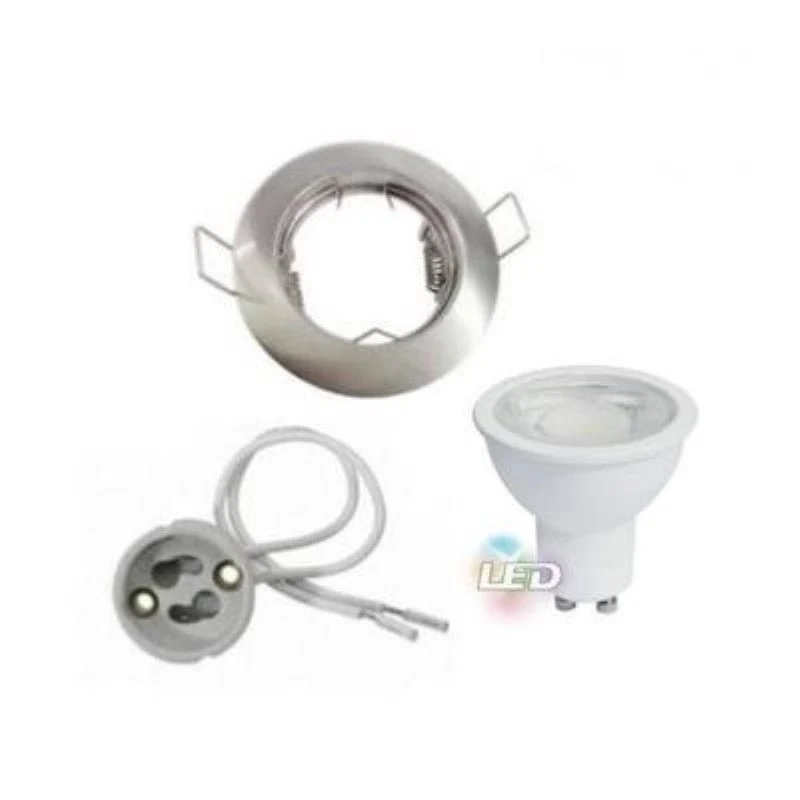 Kit Spot LED GU10 encastrable avec Ampoule LED 8W