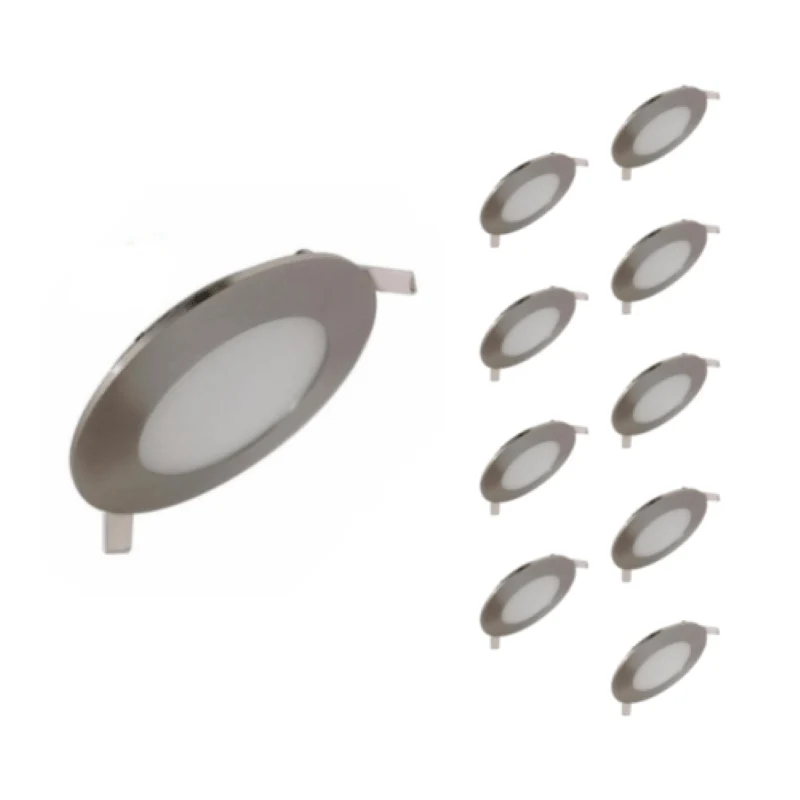 Downlight Dalle LED Extra Plate Ronde ALU 6W - Pack de 10