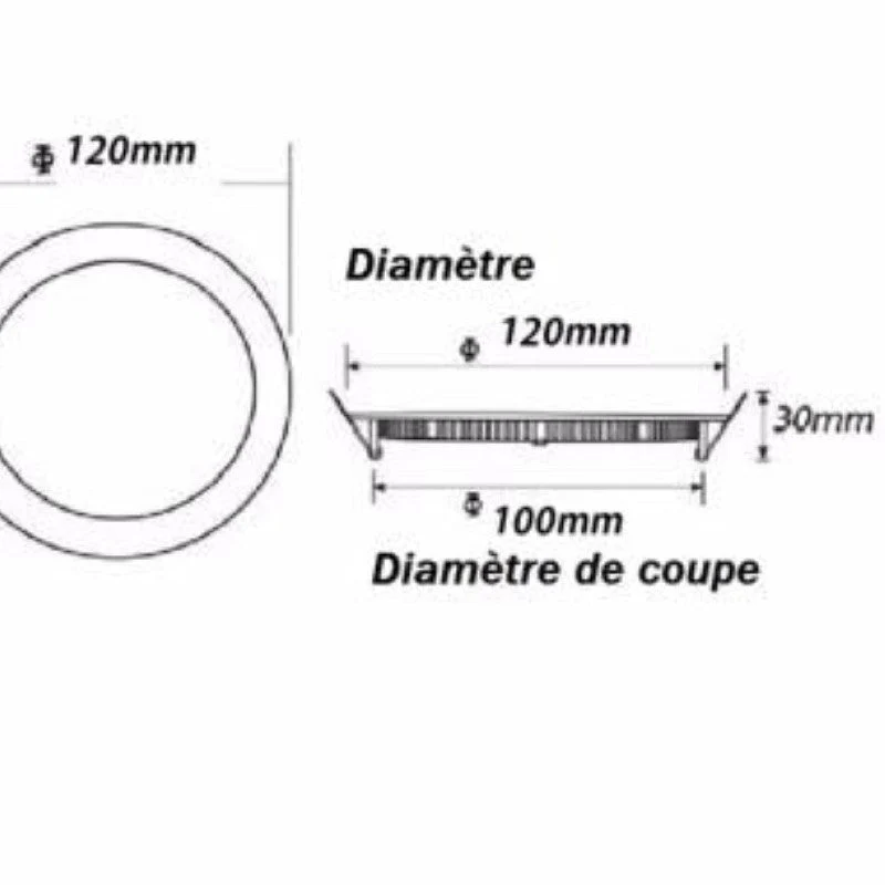 Downlight Dalle LED Extra Plate Ronde ALU 6W - Pack de 10