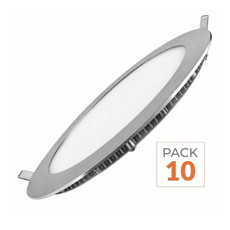 Spot LED Encastrable Rond 12W ALU - Pack de 10