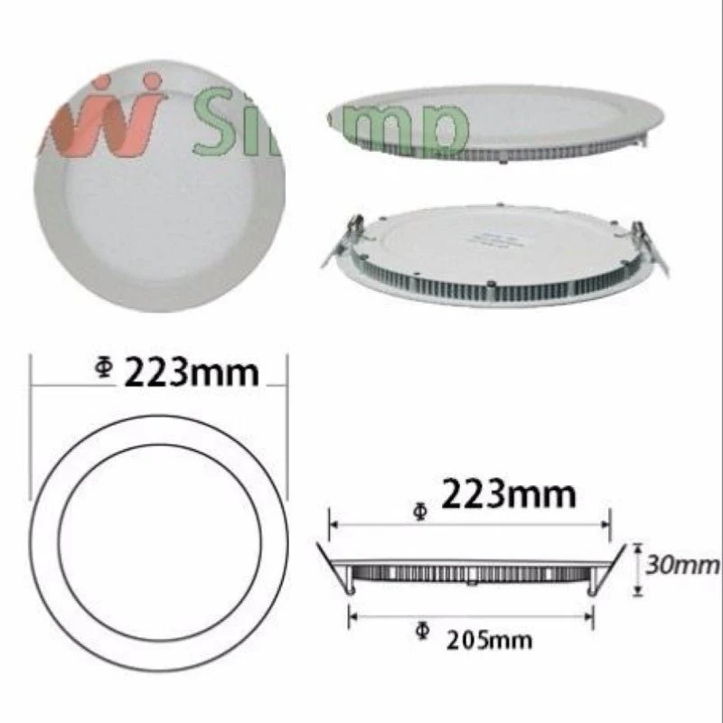 Downlight Dalle LED Extra Plate Ronde ALU 18W - Pack de 5