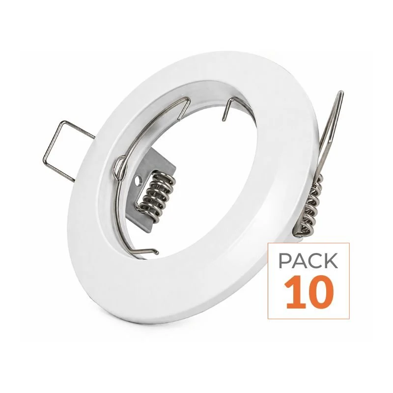 Support Spot GU10 LED Orientable BLANC - Pack de 10