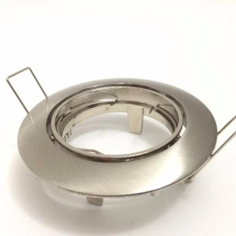 Support Spot Encastrable GU10 LED Orientable Rond INOX - Pack de 10