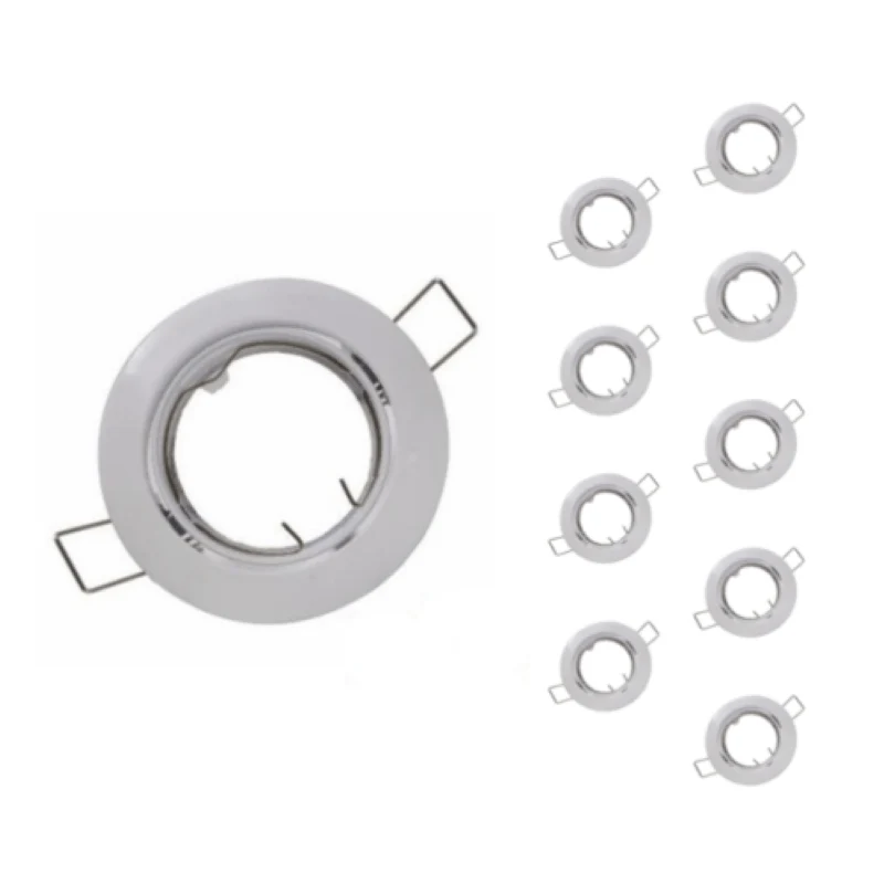 Support Spot GU10 LED Orientable BLANC - Pack de 10