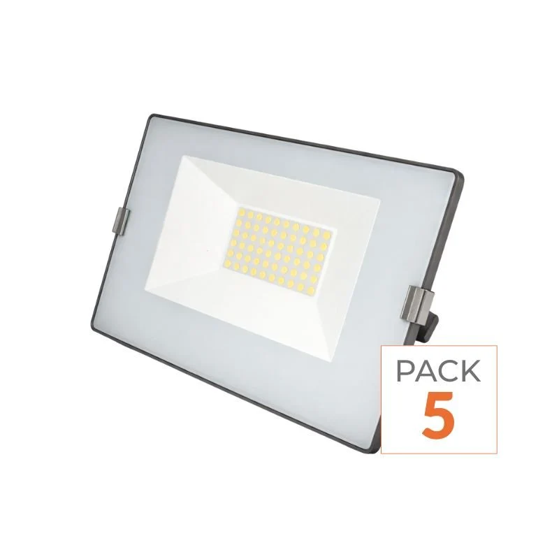Pack de 5 - Projecteur LED Extérieur 50W IP65 No Flicker - BLEU GRIS