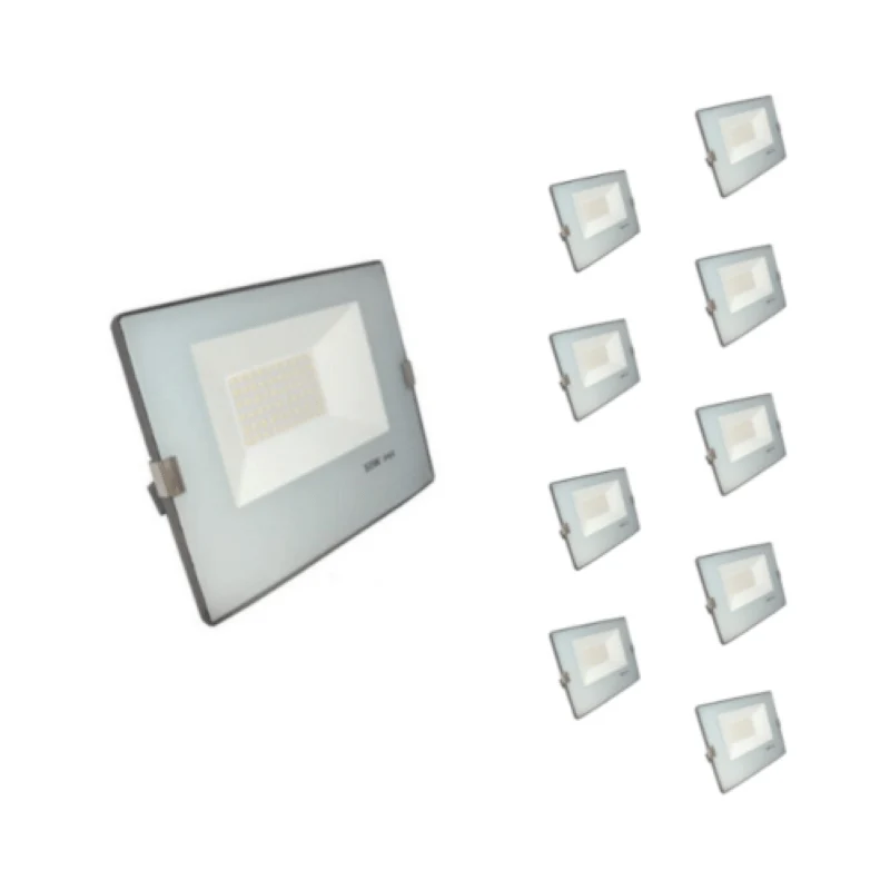 Pack de 10 - Projecteur LED Extérieur 50W IP65 No Flicker - BLEU GRIS