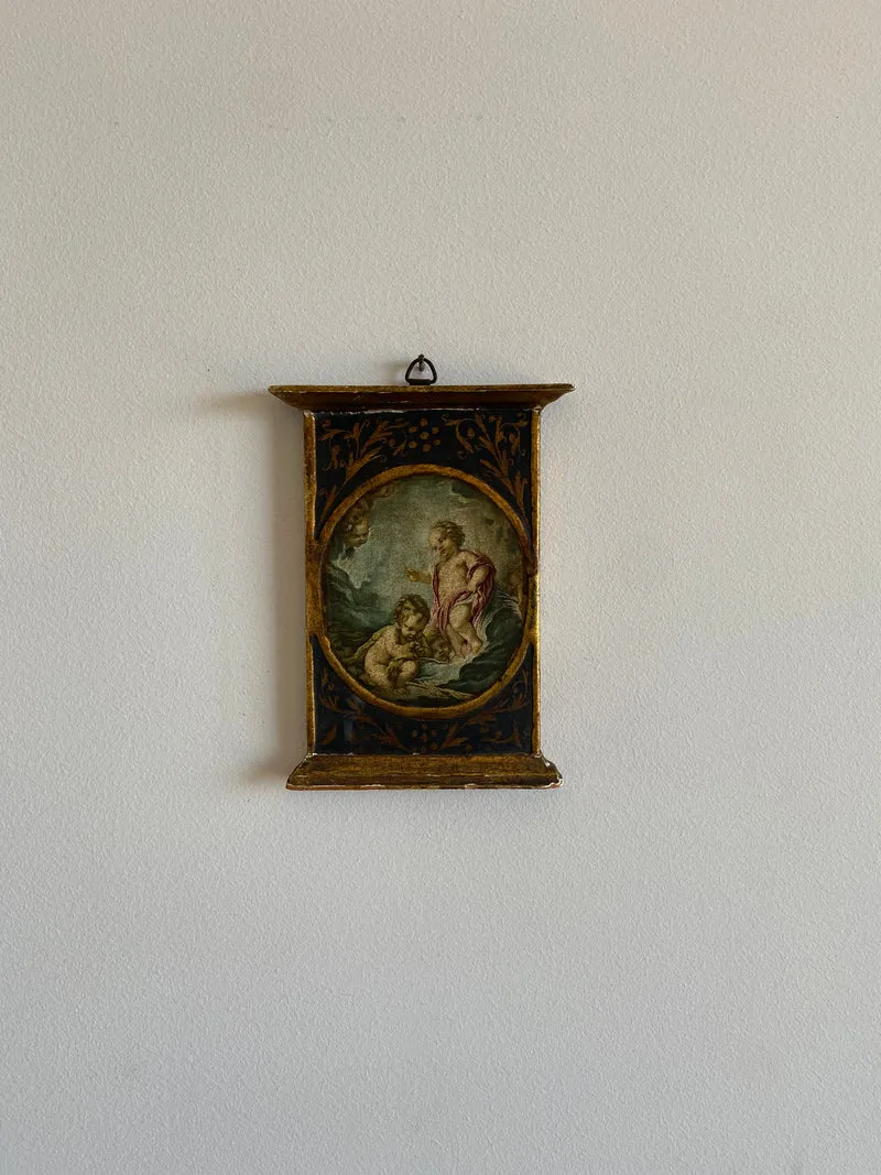 Peinture sur bois illustration chérubin