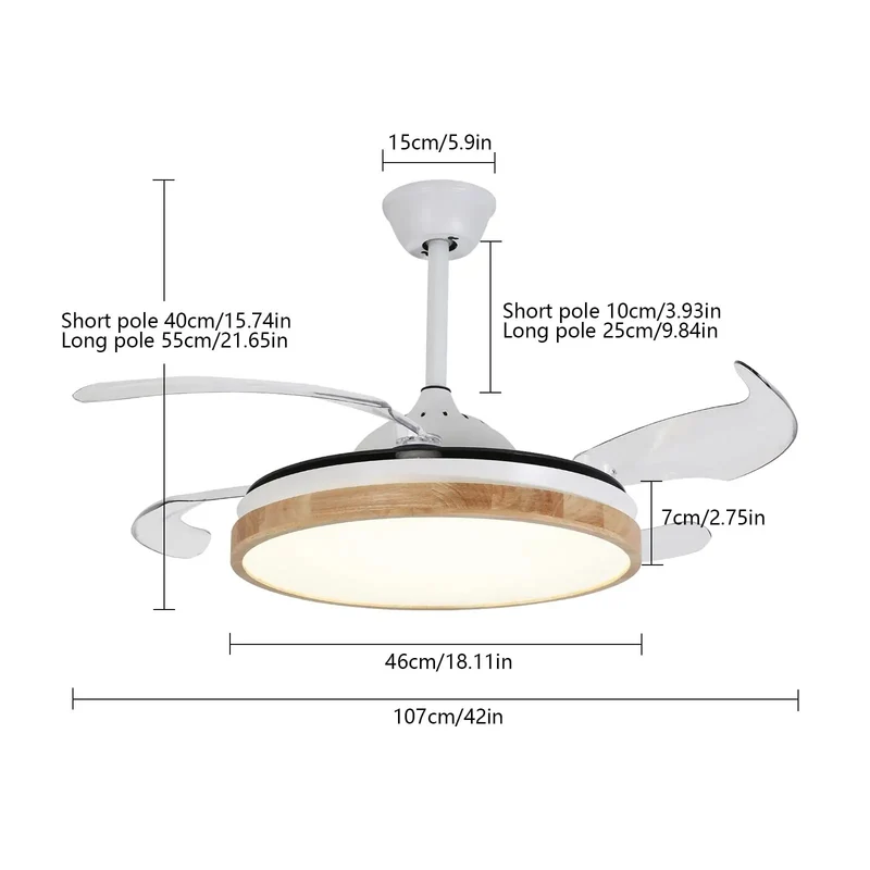 42 Inch Modern Ceiling Fan With Integrated Ambient Lighting Dual Direction Wind Remote Controlled Build Crafted From Heavy Gauge Steel And Durable ABS Blades Super Chill Operation For Everyday Home Use