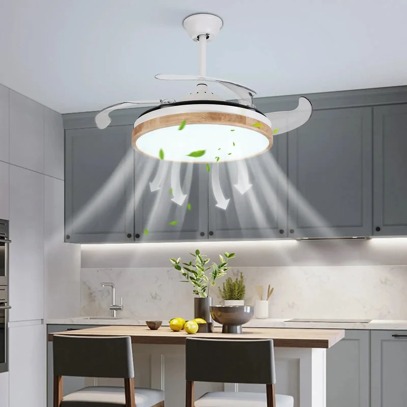42 Inch Modern Ceiling Fan With Integrated Ambient Lighting Dual Direction Wind Remote Controlled Build Crafted From Heavy Gauge Steel And Durable ABS Blades Super Chill Operation For Everyday Home Use