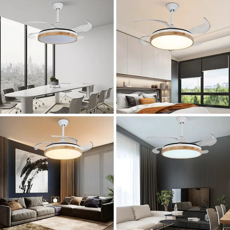 42 Inch Modern Ceiling Fan With Integrated Ambient Lighting Dual Direction Wind Remote Controlled Build Crafted From Heavy Gauge Steel And Durable ABS Blades Super Chill Operation For Everyday Home Use