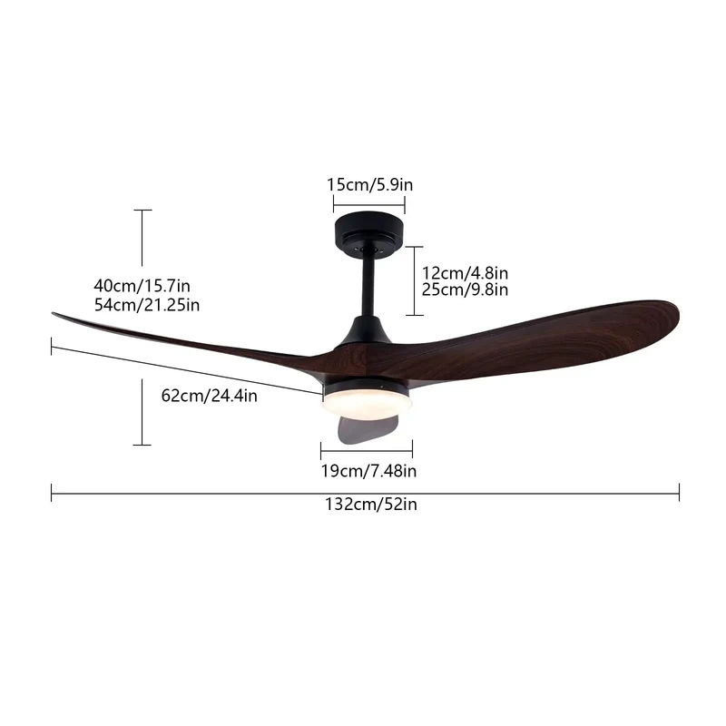 Built Tight Heavy Duty Ceiling Fan With Integrated 48W Led Light No Sweat Silent 35Db Operation And Killer Smart Remote Controls For Speed And Warm To Cool White Light Tuning