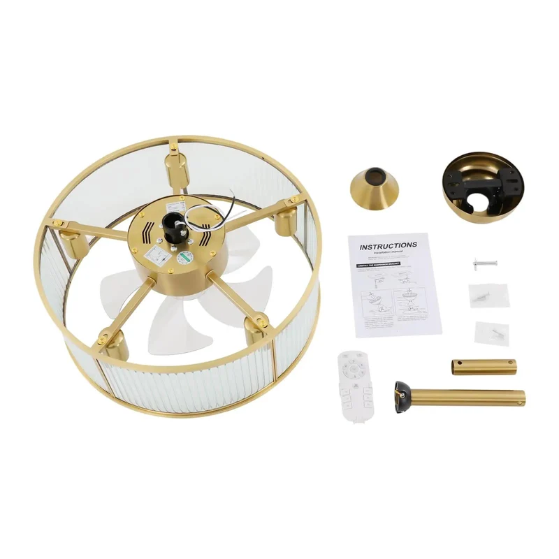 Vintage Industrial Caged Ceiling Fan With Remote And Seven Abs Blades Delivers Hella Smooth Airflow Featuring Pure Copper Dc Motor For Heavy Duty Home Cooling Vibes