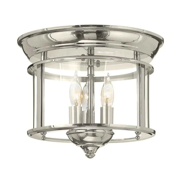 Petite Lampe de Plafond Rétro Argentée