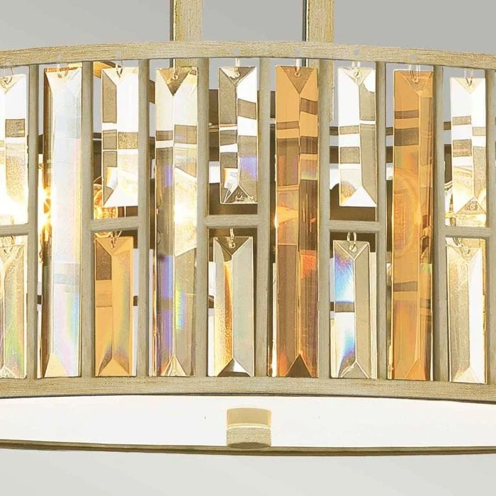 Lustre rond dore Séjour et Salon