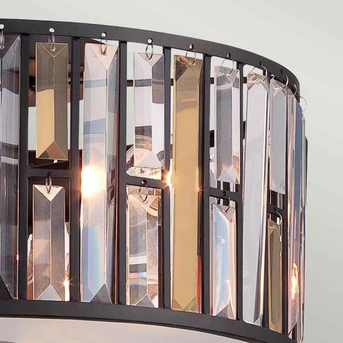 Plafonnier d’entrée noir et verre