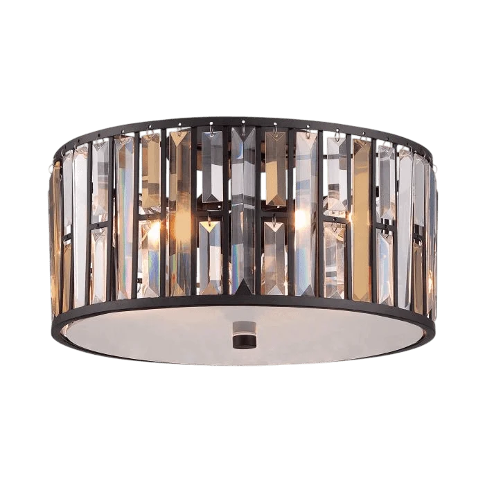 Plafonnier d’entrée noir et verre