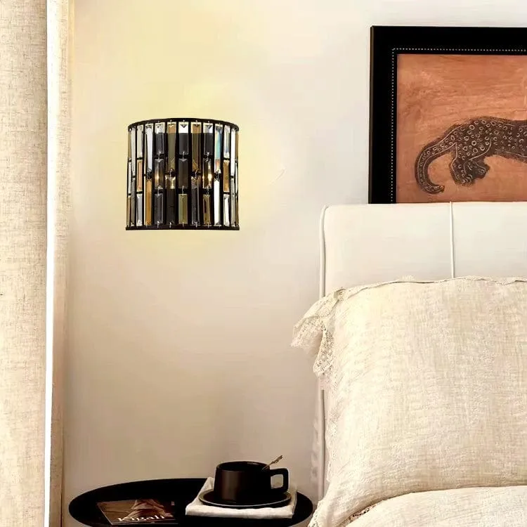 Lampe murale noir et verre pour lit Chambre