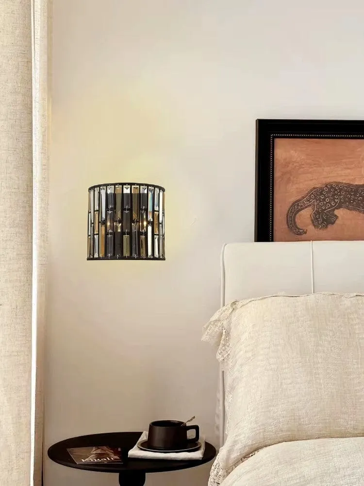 Lampe murale noir et verre pour lit Chambre