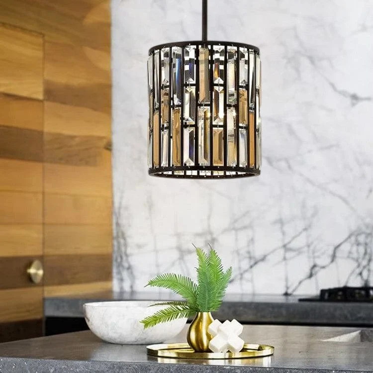 Suspension luxe noir et verre Salon
