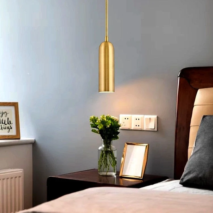 Fil suspension luminaire LED dore Chambre