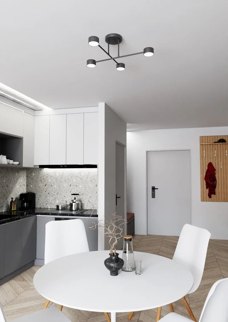 Plafonnier Contemporain Blanc pour Salon
