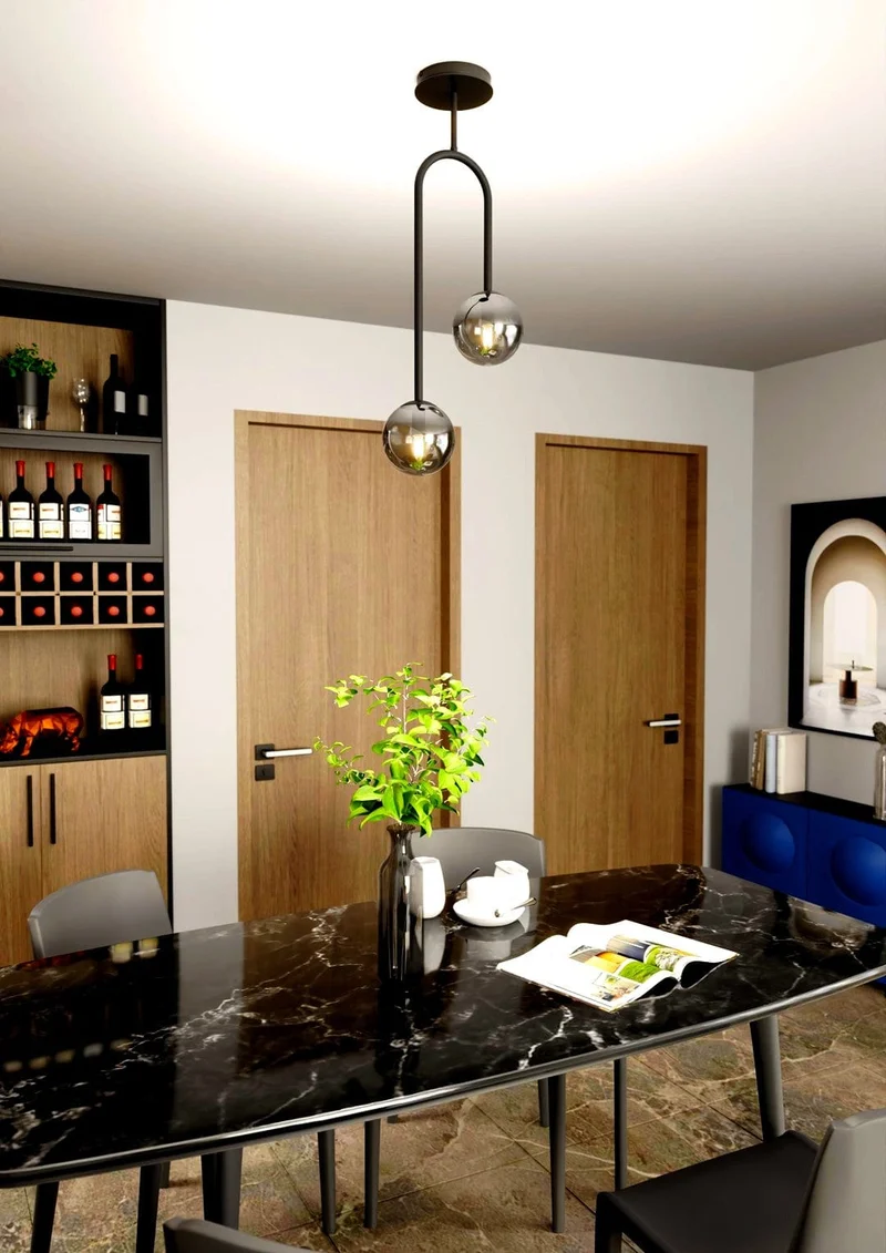 Suspension lumineuse noir pas cher pour Bureau