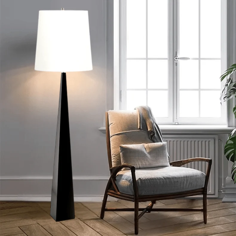 Lampadaire Noir Abat Jour Blanc Salon