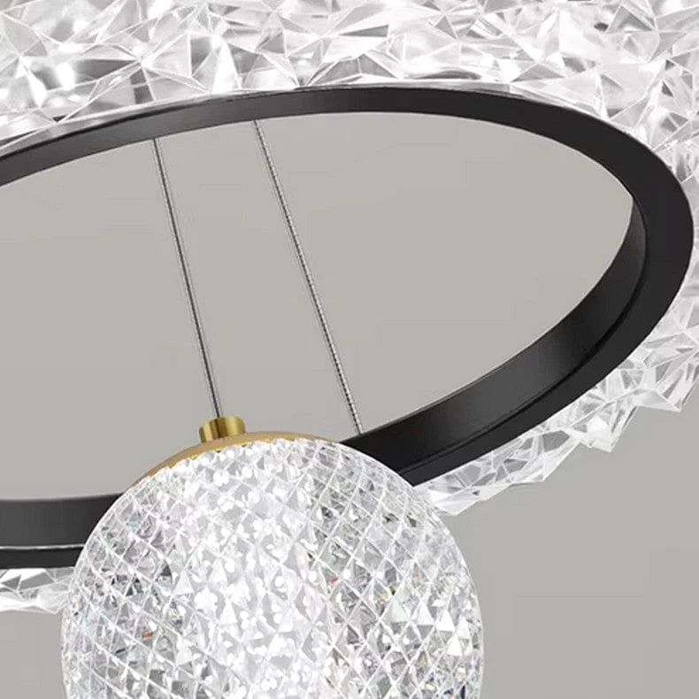 Luminaire suspension noir cristal Salon