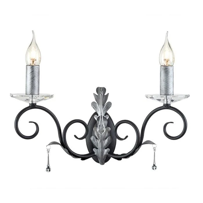 Luminaire mural bougeoir noir argent
