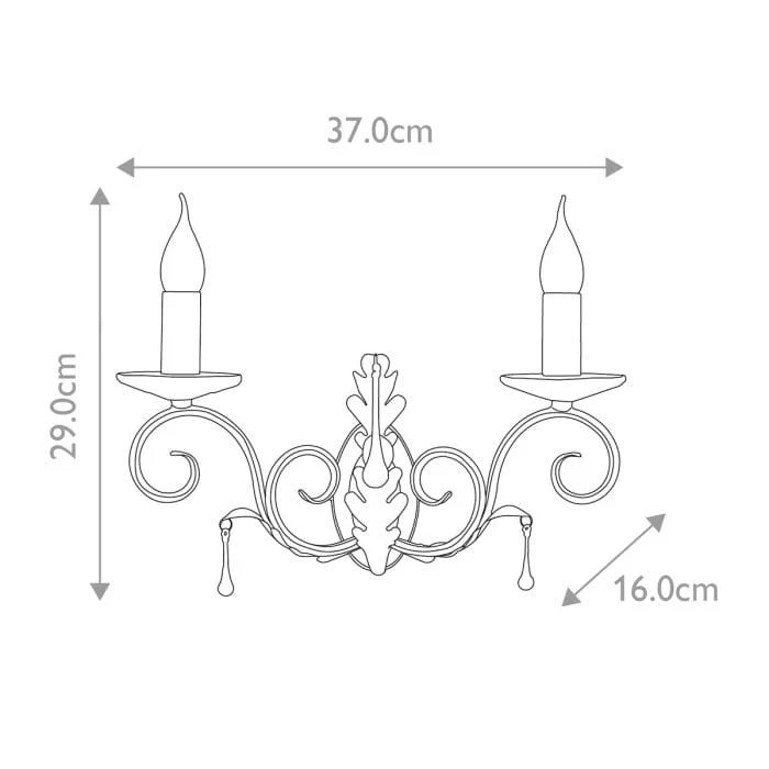 Luminaire mural bougeoir noir argent