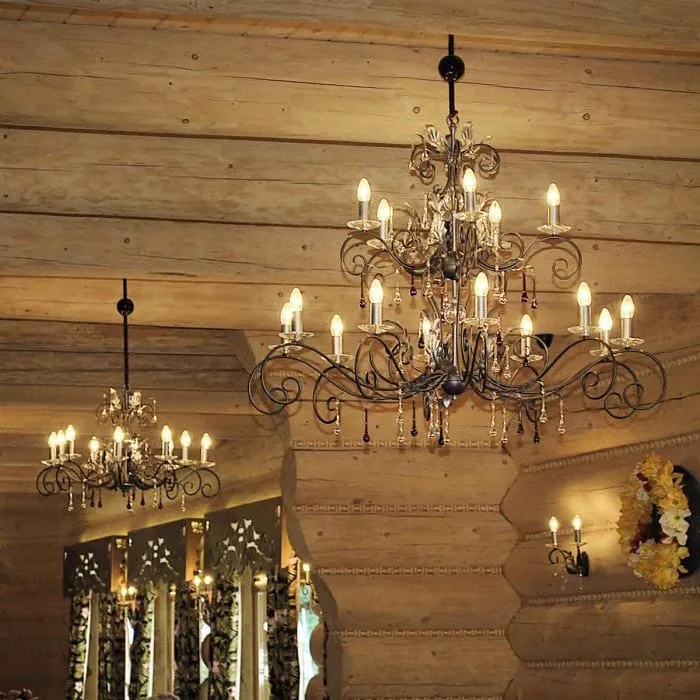 Lustre dore pour grande Salle a Manger