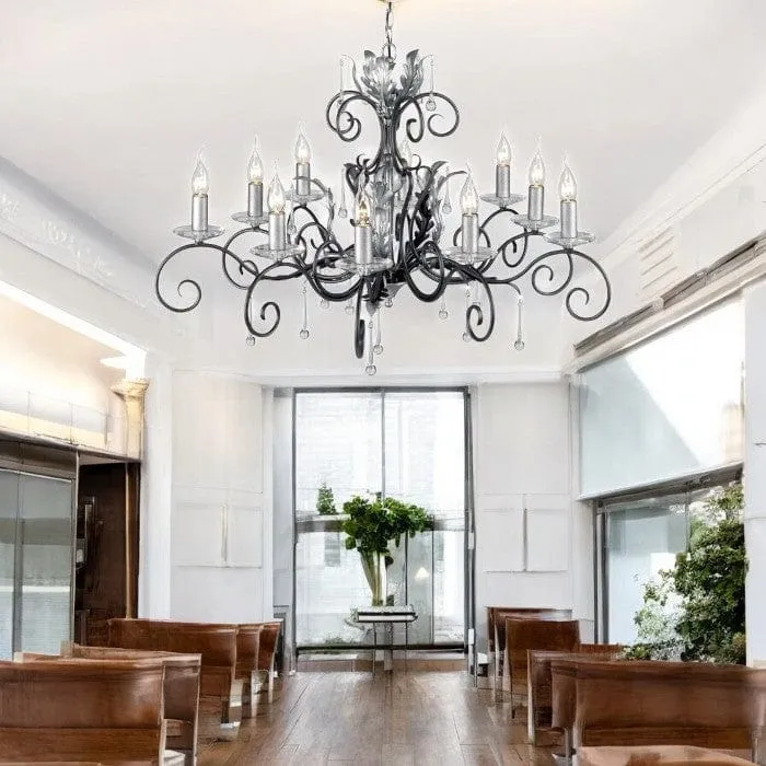 Lustre noir argenté Salon
