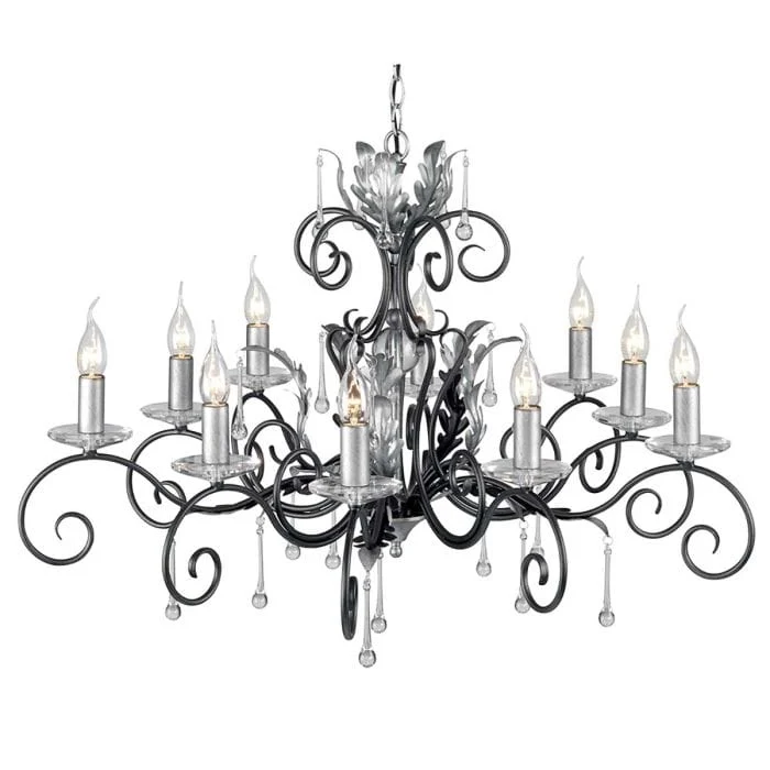 Lustre noir argenté Salon