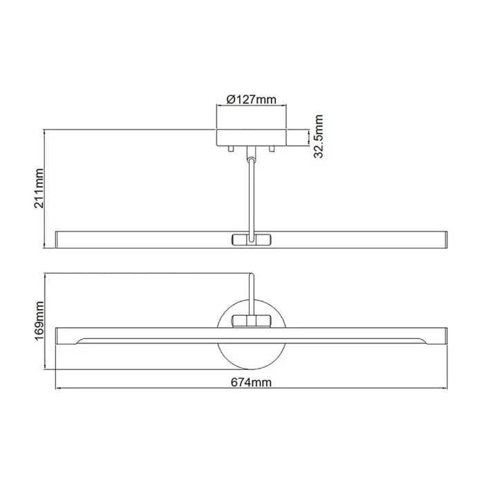 Applique murale LED laiton pour tableau