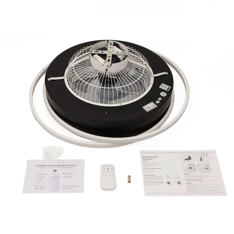 Modern 5 Blade Ceiling Fan With Light Featuring Silent Copper Motor Smooth Cruising Performance Remote Control Trio Lighting Modes For Setting The Perfect Low Key Chill Room Setup