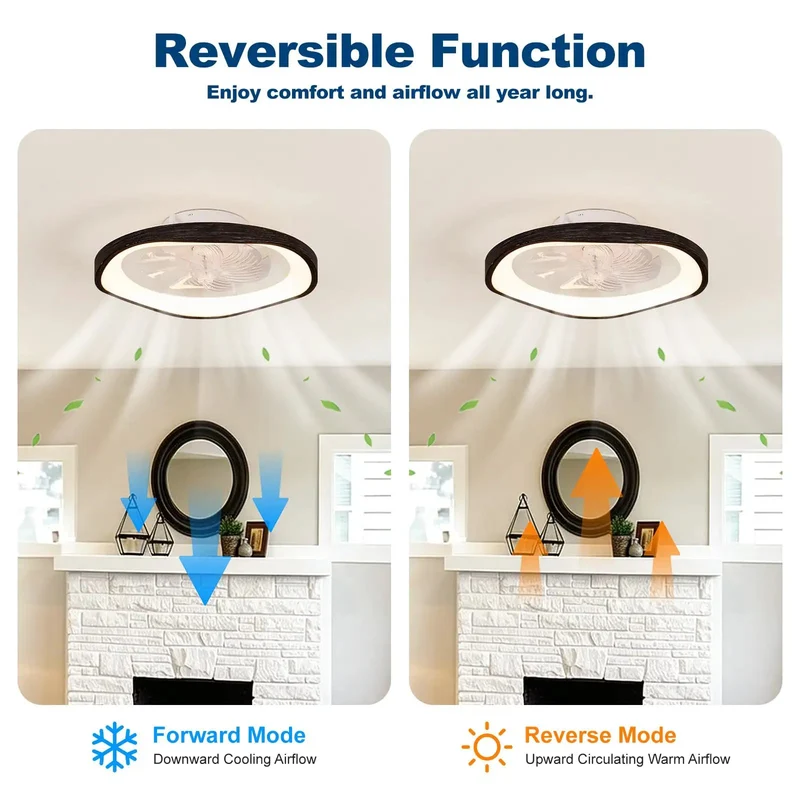 Zero Hassle Black 20 Inch Low Profile Ceiling Fan With Bright Led Bulbs Dual Remote And Smart App Toggle Gentle Breezes Minimalist Surface Mount Hardware For Small Room Home Setups
