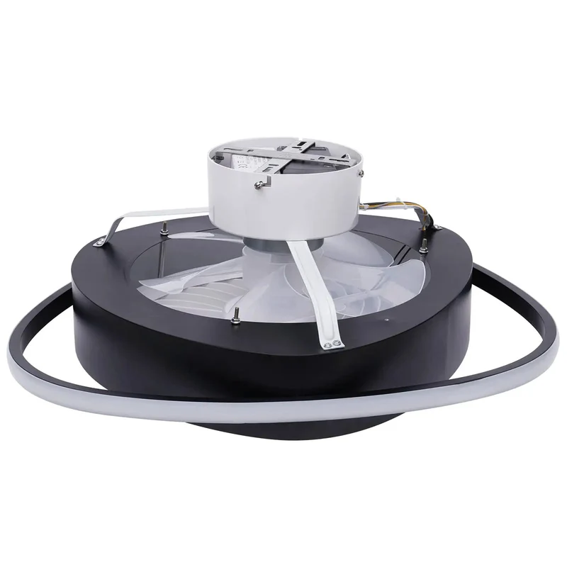 Super Sleek 20 Inch Low Profile Ceiling Fan With Built In Chandelier Lamp And Smart Remote That Drops Smooth Breeze And Gives Your Home Hella Modern Style Vibes