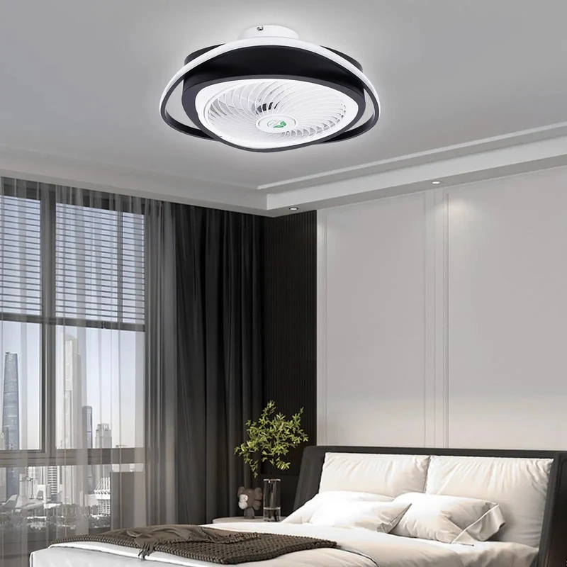 Super Sleek 20 Inch Low Profile Ceiling Fan With Built In Chandelier Lamp And Smart Remote That Drops Smooth Breeze And Gives Your Home Hella Modern Style Vibes