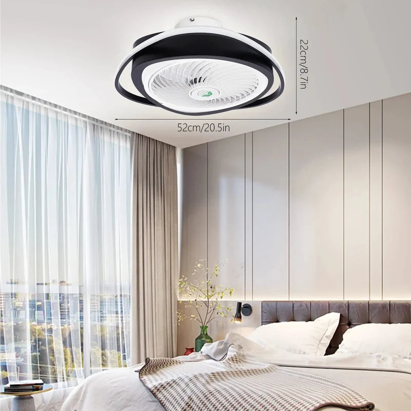 Super Sleek 20 Inch Low Profile Ceiling Fan With Built In Chandelier Lamp And Smart Remote That Drops Smooth Breeze And Gives Your Home Hella Modern Style Vibes