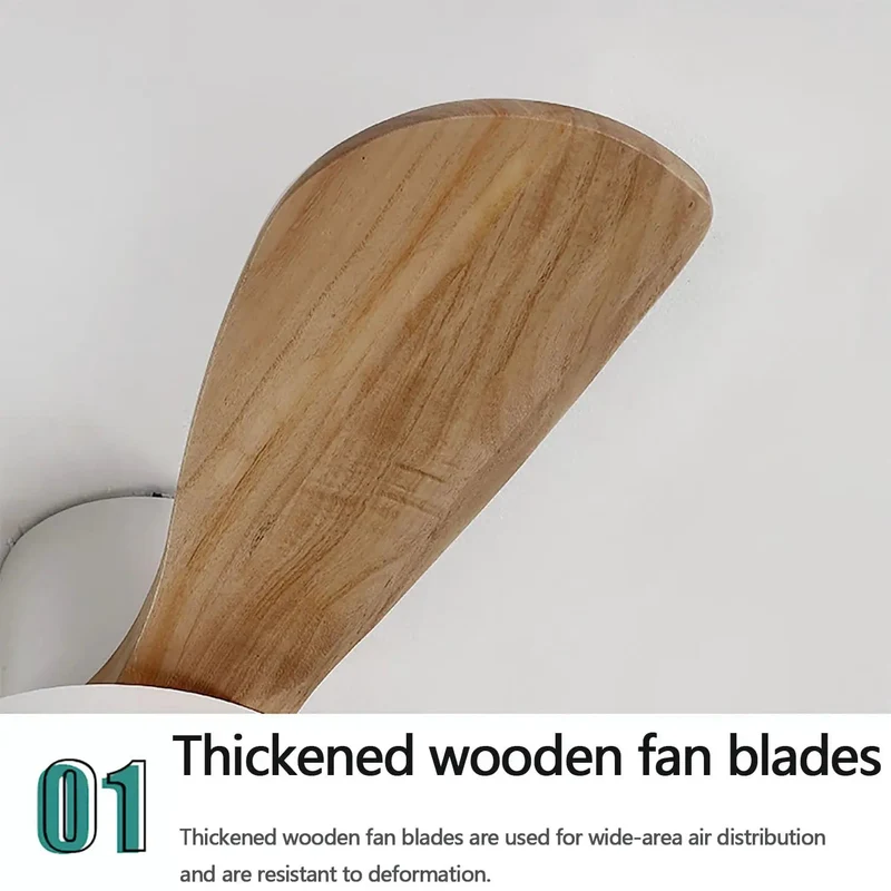 Slick Modern Indoor Ceiling Fan With Light Dead Quiet Operation Solid Wood Blades Smooth Six Speed Settings Three Warm Led Colors Forward Reverse Mode Perfect Kick Back Space For Your Couch