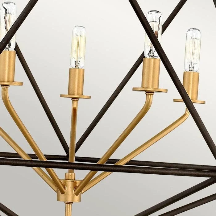 Lustre Pendant Noir et Dore Salon