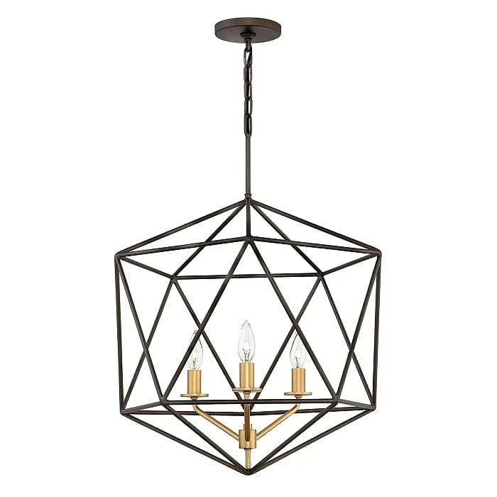 Petit Lustre Noir et Dore pour Cuisine