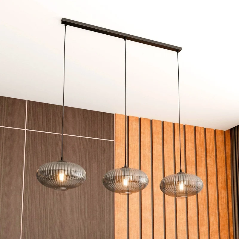 Lampes suspension en verre noir Salle a Manger