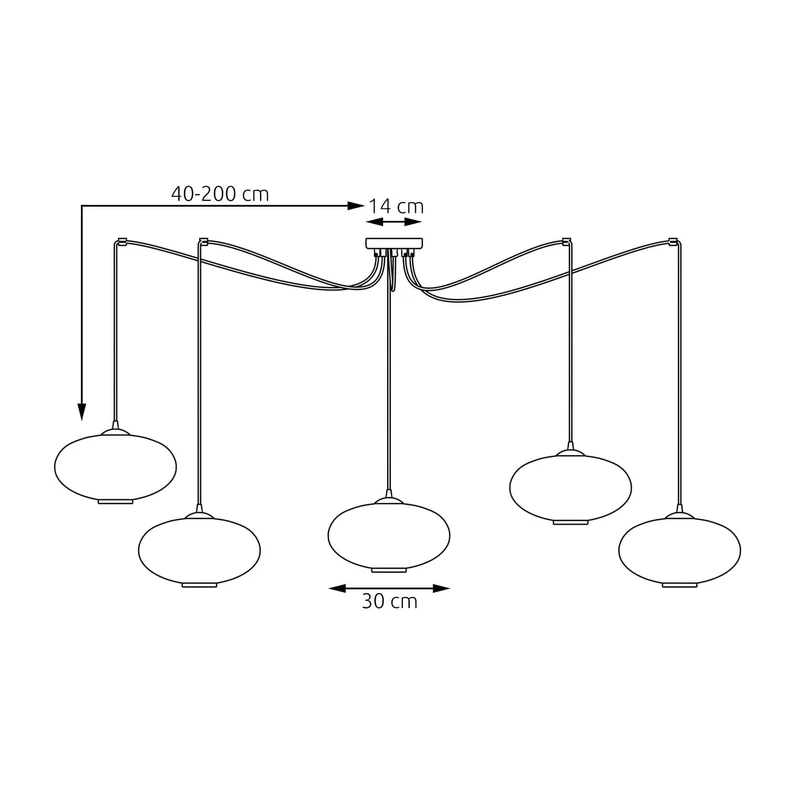 Luminaire XXL en verre noir Salon