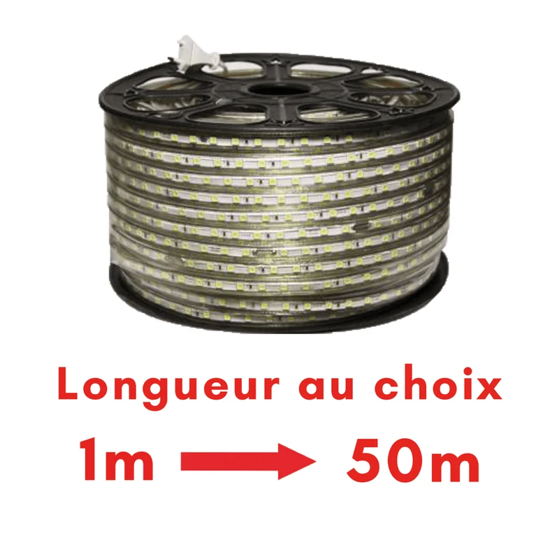 Ruban LED 220V 5050 IP65 60LED/m (Vendu sur mesure au mètre)