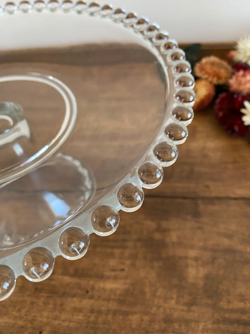Compotier en verre perlé