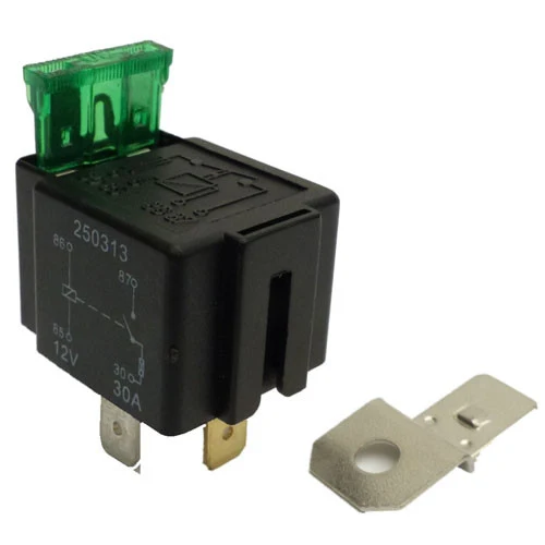 Mini-relais 12 V 30 A avec fusible / 4 broches