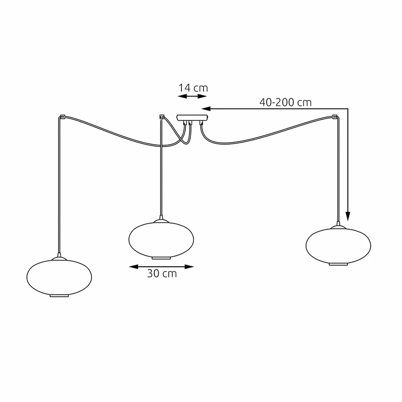 Luminaire suspendu en verre noir Salon