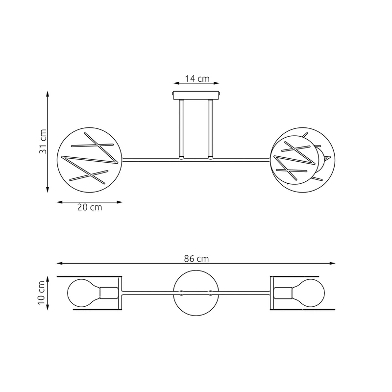 Plafonnier luminaire pas cher noir Salon