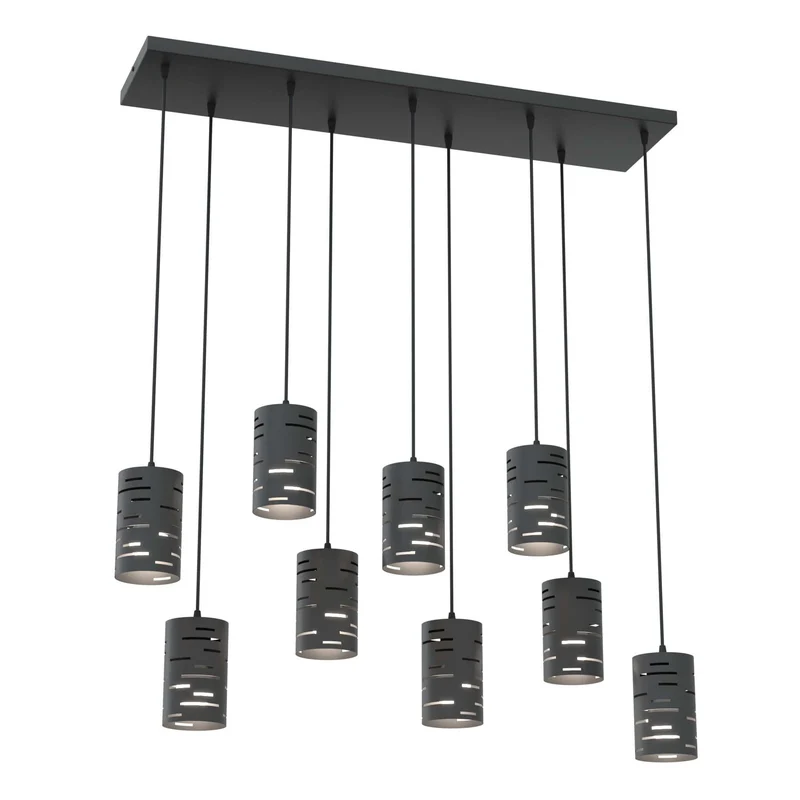 Longue Suspension moderne noire Salle Manger